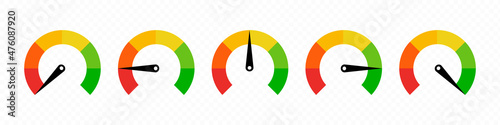 Speedometer icon set. Car speedometer on the dashboard. Can be used for your web site design, logo, app, UI. Vector line icon for Business and Advertising