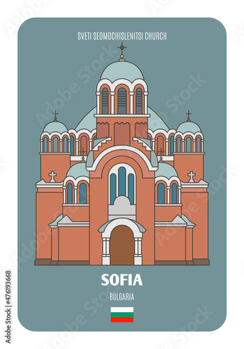 Sveti Sedmochislenitsi Church in Sofia, Bulgaria. Architectural symbols of European cities