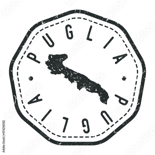 Puglia, Province of Arezzo, Italy Map Stamp Retro Postmark. Silhouette Postal Passport. Seal Round Vector Icon. Badge Vintage Postage Design.