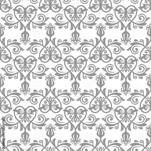 Orient vector classic silver pattern. Seamless abstract background with vintage elements. Orient background. Ornament for wallpapers and packaging