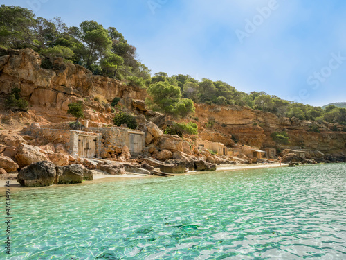 Cala Saladeta em Ibiza, Islas Baleares, España.