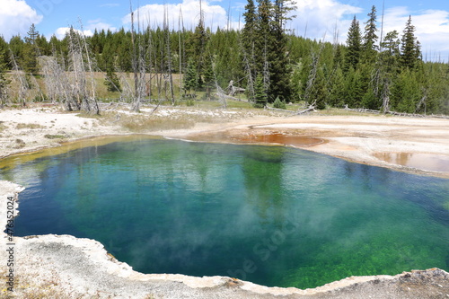 Deep waters of the Abyss Pool, Yellowstone National Park, Wyoming