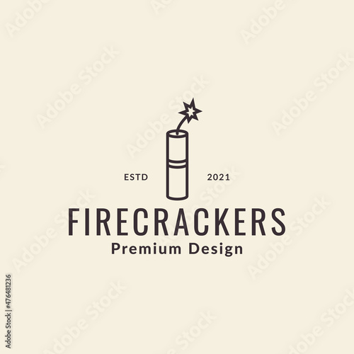 line firecracker hipster logo design vector graphic symbol icon sign illustration creative idea