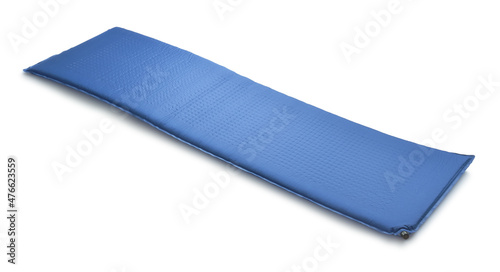 Blue self-inflating camping mat