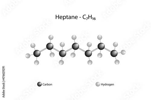 Molecular formula of heptane. Heptane is a saturated hydrocarbon belonging to the class of alkanes.