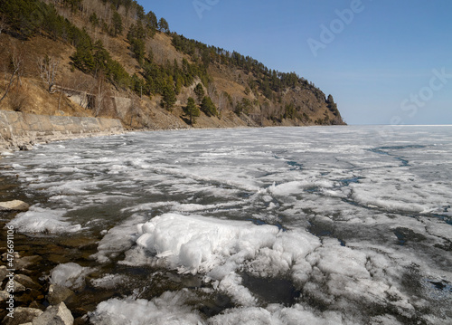 Baikal in the south almost melted