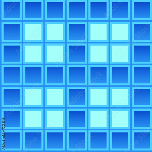 seamless pattern of squares in blue tones for prints on fabrics, packaging, ceramics, hygiene products and for decorating interiors in blue water tones