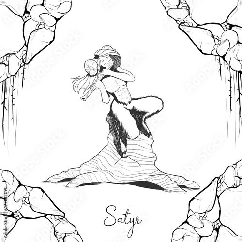 Handraw illustration of Satyr | Greek Mythology