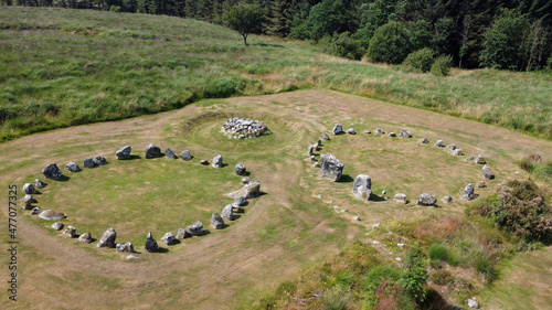 Aerial photo of Beaghmore Neolithic Stone Circles Tyrone Northern Ireland
