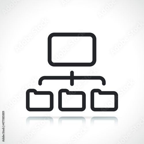 folders or sitemap line icon