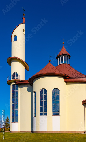 Modernistic Sanctuary of the Divine Mercy church at Potockich street in Sedziszow of Podkarpacie region in Lesser Poland