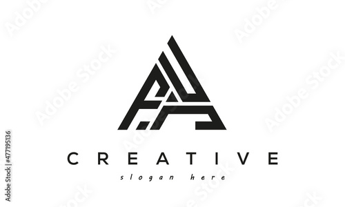 FUJ creative tringle letters logo design
