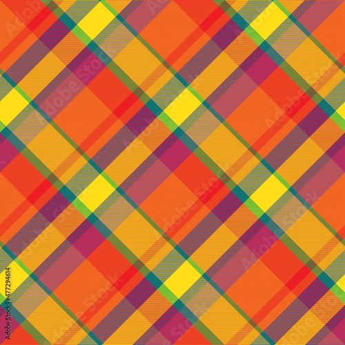 Rainbow Diagonal Plaid Tartan textured Seamless Pattern Design