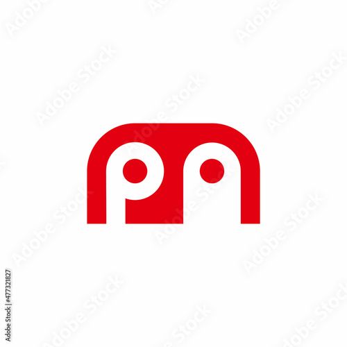 letters pn simple geometric clean logo vector