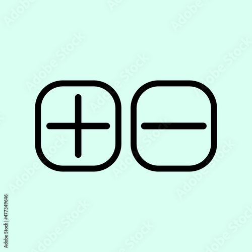 plus and minus icon vector