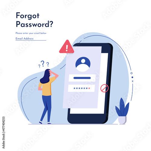 Woman forgot the password. Concept of forgotten password, key, account access, blocked access