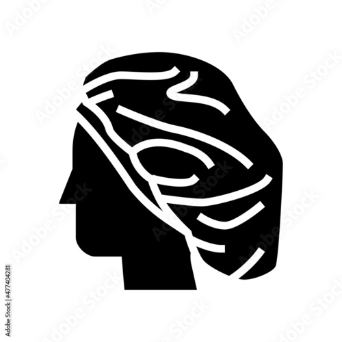 bonnet for sleeping silk glyph icon vector. bonnet for sleeping silk sign. isolated contour symbol black illustration