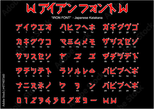 IRON FONT - Japanese alphabet katakana