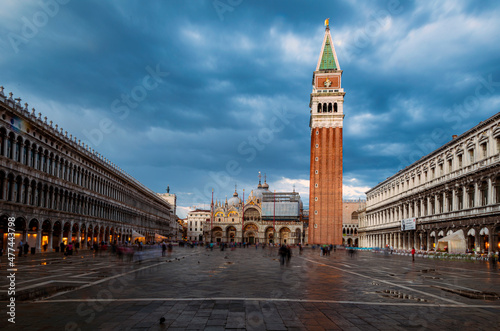 St. Mark's Square (Piazza San Marco) beautiful landscape photography of Venice , old historical buildings and churches in Italy 
