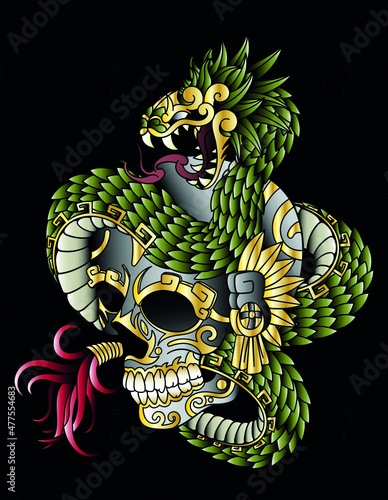 quetzalcoatl aztec god design