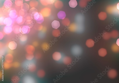 Bokeh abstract texture. Colorful. Defocused background. Blurred bright light. Circular points.