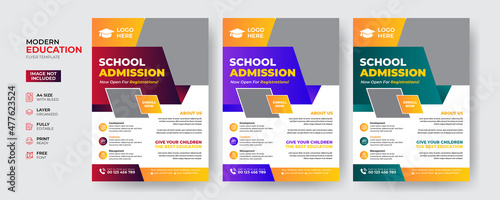 Creative and modern education admission flyer template