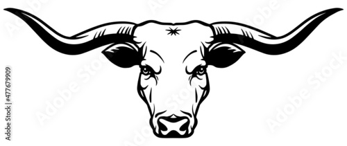 texas longhorn cattle head icon logo. Cut cutting file
