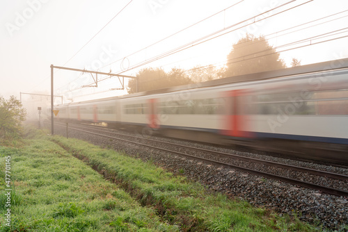 Sunrise to the track whit an train