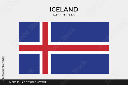Iceland National Flag Illustration