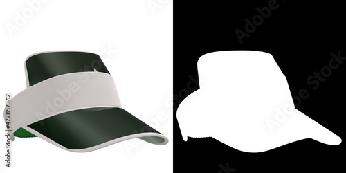 3D rendering illustration of a croupier visor hat