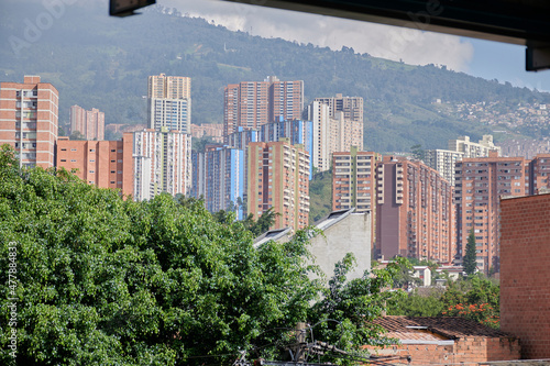 Tall residential buildings in Montaña Verde in Colombia