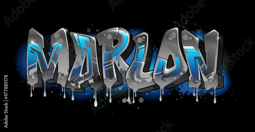 A Cool Genuine Wildstyle Graffiti Name Design - Marlon