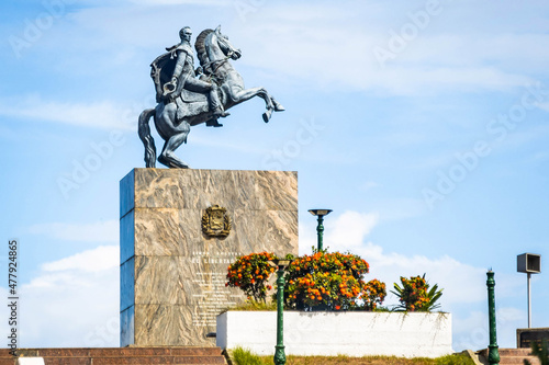 Statue of Simon Bolivar liberator in Caracas Venezuela