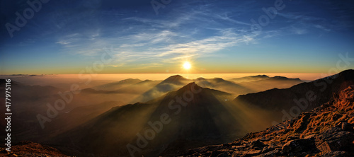 Snowdonia sunset panorama 