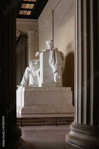 Statue of Abraham Lincoln in Lincoln Memorial - Washington DC United States of America