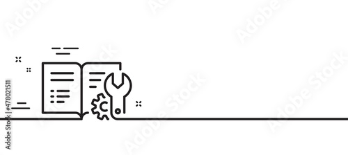 Engineering documentation line icon. Technical instruction sign. Minimal line illustration background. Engineering documentation line icon pattern banner. White web template concept. Vector