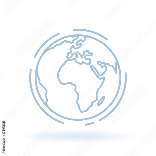 World Globe Line Icon