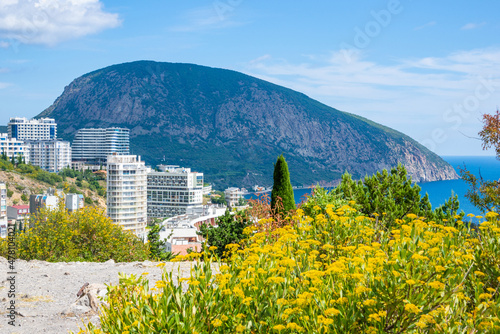 Views from Mount Bolgatura to Gurzuf. Mountain landscapes of Crimea