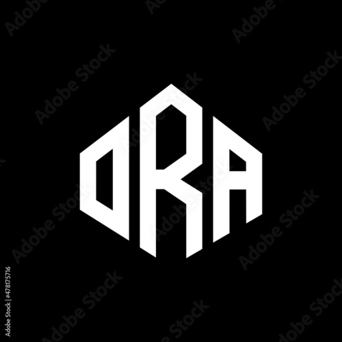 ORA letter logo design with polygon shape. ORA polygon and cube shape logo design. ORA hexagon vector logo template white and black colors. ORA monogram, business and real estate logo.