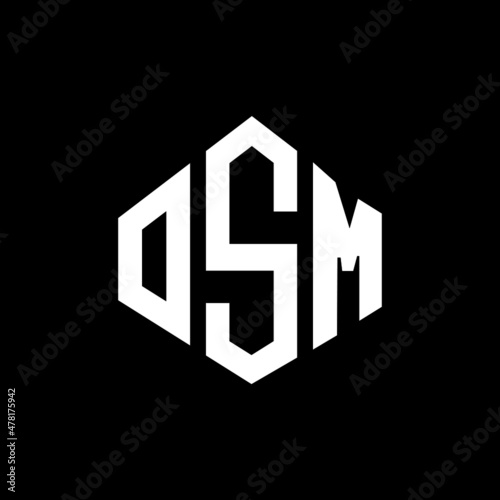 OSM letter logo design with polygon shape. OSM polygon and cube shape logo design. OSM hexagon vector logo template white and black colors. OSM monogram, business and real estate logo.