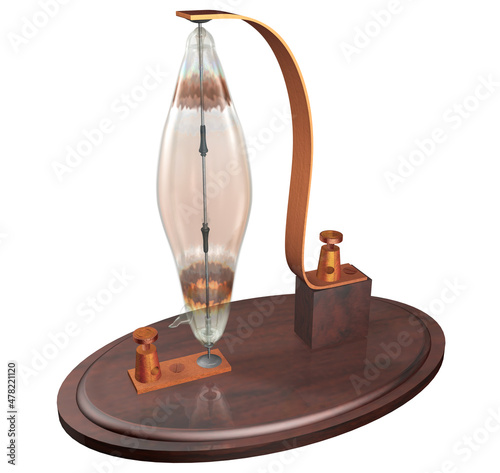 Joseph Wilson Swan Light Bulb, 3D Rendering Illustration of a Prototype of Light Bulb designed and built by Sir Joseph Wilson Swan patented in England 1878,