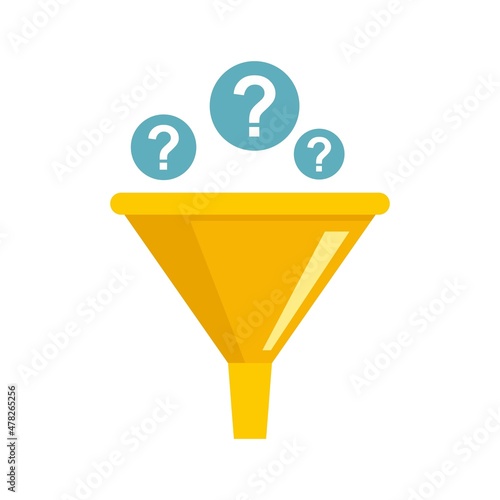 Sociology funnel icon flat isolated vector