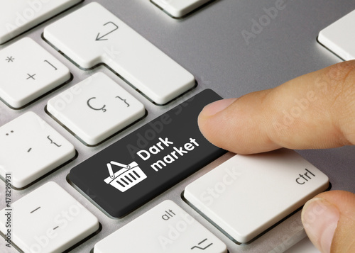 Dark market - Inscription on Black Keyboard Key.