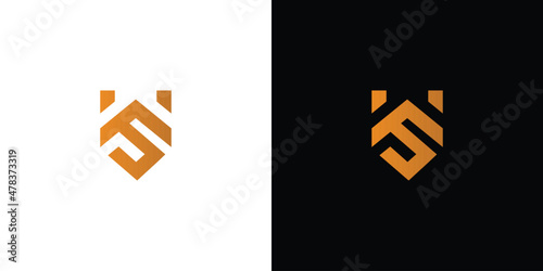 Modern and elegant WS initials logo design 1