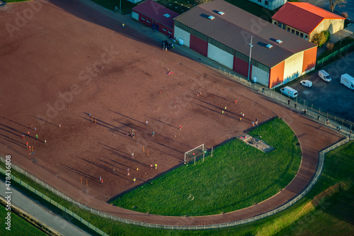 Aerial Football and Track Field Butte de Sion Lorraine France