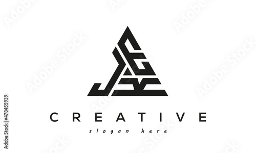 JEK creative tringle three letters logo design