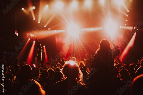 People at a concert dancing to the live music