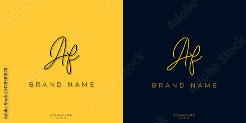 Minimal line art letters AF Signature logo. It will be used for Personal brand or other company.