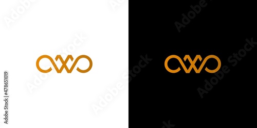 Modern and luxury letter MW initials infinity logo design