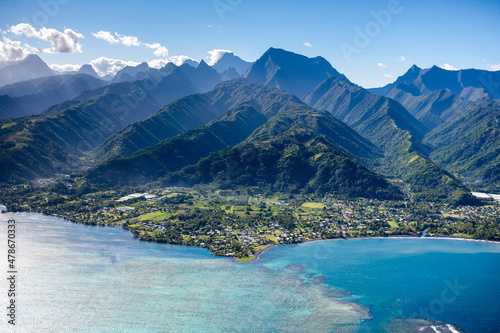 Tropical Islands of French Polynesia. Capital City Papeete on Tahiti